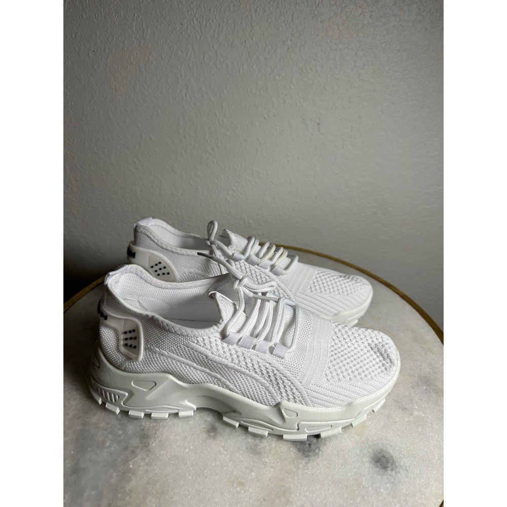 Womens White Mesh Breathable‎ Walking Sneakers Chunky Lug Sole Athletic Shoes